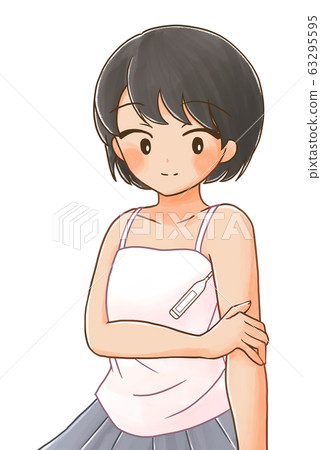 Illustration 2 of a person measuring body temperature 63295595