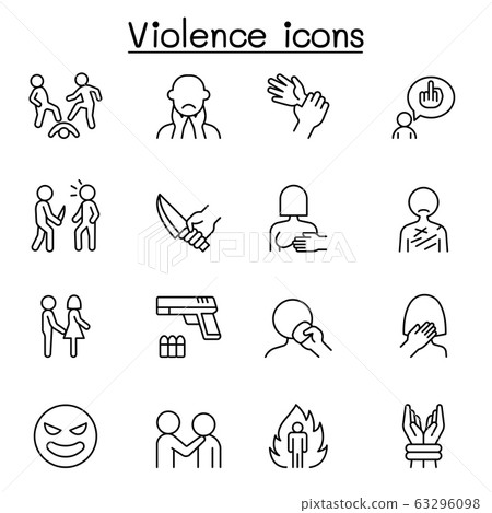 human trafficking, sexual harassment icon set  63296098