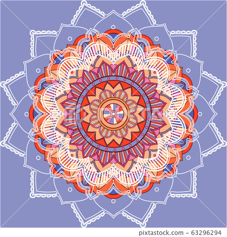 Mandala patterns on blue background 63296294