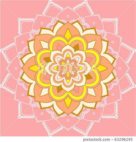 Mandala patterns on pink background 63296295