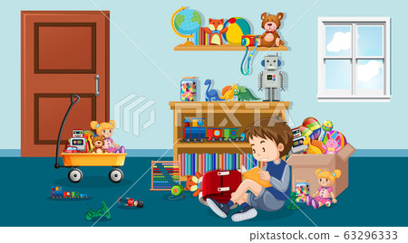 Scene with boy reading in the room 63296333