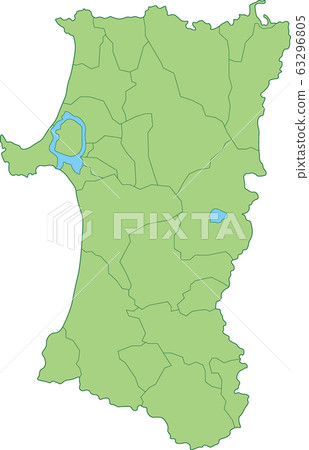 秋田縣地圖_按市町村 63296805