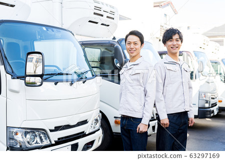 Young man, transport, truck 63297169