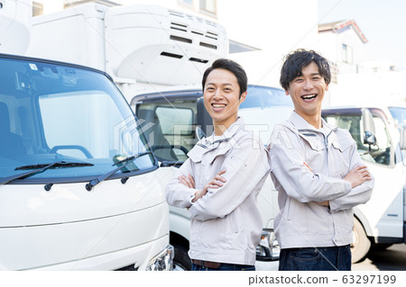 Young man, transport, truck 63297199