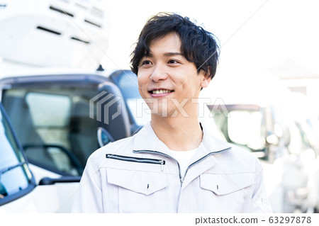 Young man, transport, truck 63297878