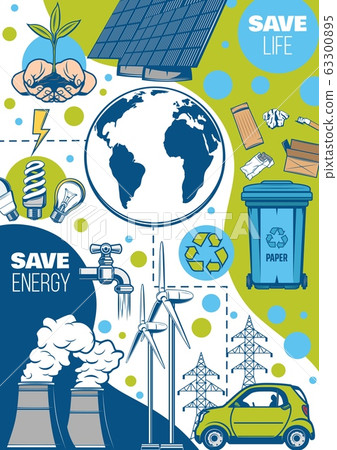 Earth environment, energy saving, green power Earth environment, energy saving, green power 63300895