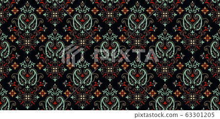 Rectangular seamless Bandana Print vector design for rug, carpet, tapis, shawl, towel, textile, yoga mat. Neck scarf or kerchief pattern design. Traditional ornamental ethnic pattern with paisley. Rectangular seamless Bandana Print vector design for rug, carpet, tapis, shawl, towel, textile, yoga mat. Neck scarf or kerchief pattern design. Traditional ornamental ethnic pattern with paisley. 63301205