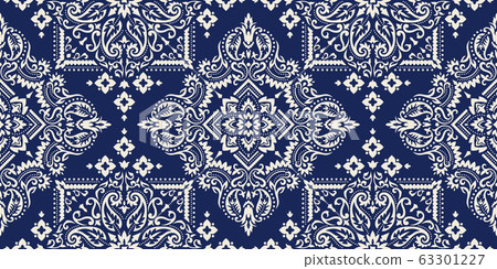 Rectangular seamless Bandana Print vector design for rug, carpet, tapis, shawl, towel, textile, yoga mat. Neck scarf or kerchief pattern design. Traditional ornamental ethnic pattern with paisley. Rectangular seamless Bandana Print vector design for rug, carpet, tapis, shawl, towel, textile, yoga mat. Neck scarf or kerchief pattern design. Traditional ornamental ethnic pattern with paisley. 63301227