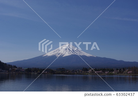 從河口湖看到的富士山位置:河口湖 從河口湖看到的富士山位置:河口湖 63302437