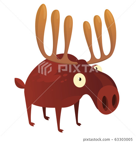 Happy cartoon moose character. Vector moose illustration Happy cartoon moose character. Vector moose illustration 63303005
