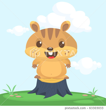 Cute cartoon brown marmot or hamster. Groundhog 63303033