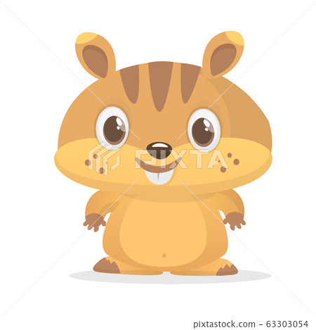 Cute cartoon brown marmot or hamster. Groundhog 63303054