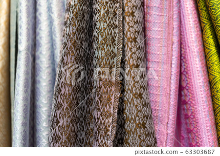 Silk fabric Thai and Asia traditional style Silk fabric Thai and Asia traditional style 63303687