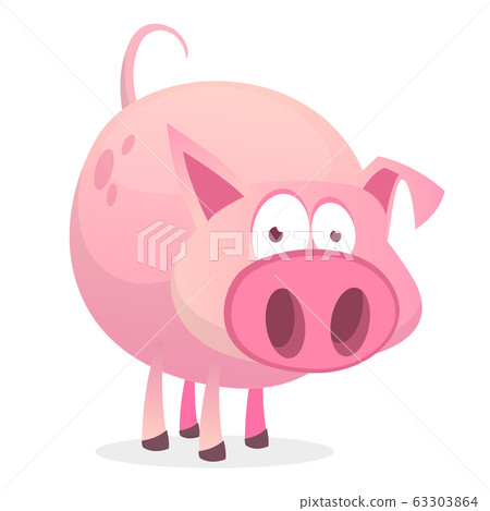 Vector illustration of cute pig cartoon - Stock Illustration [63303864 ...