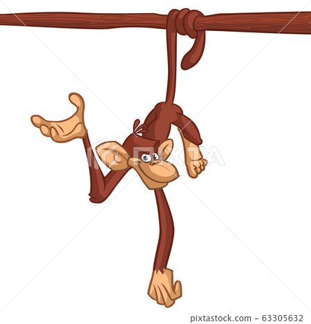 cute cartoon monkeys hanging