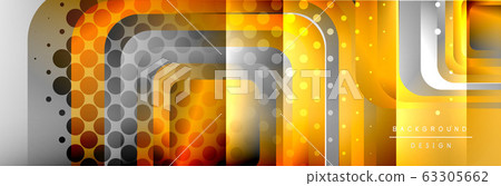 Round squares shapes composition geometric abstract background. Vector Illustration 63305662