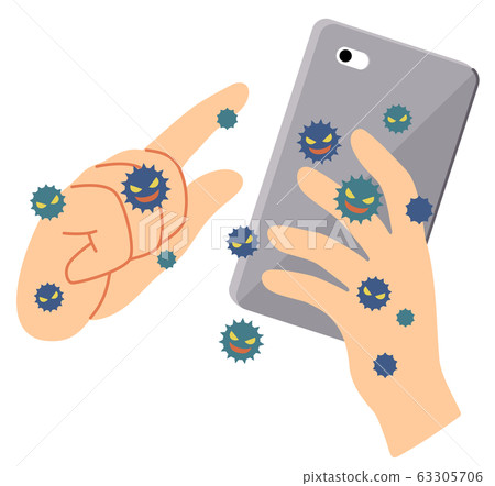 用手觸摸細菌以觸摸智能手機 63305706
