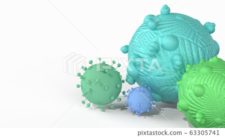 The virus 3d rendering on white background for medical content. The virus 3d rendering on white background for medical content. 63305741