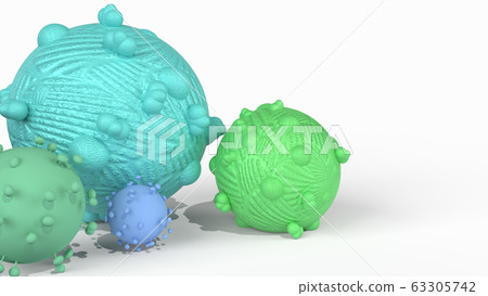 The virus 3d rendering on white background for medical content. The virus 3d rendering on white background for medical content. 63305742