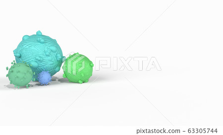 The virus 3d rendering on white background for medical content. 63305744