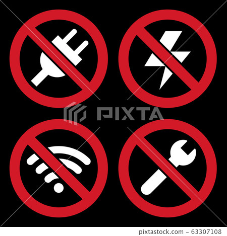 No plug, no lightning, no wifi and no repair sign 63307108