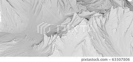 Abstract 3d wire-frame landscape. Blueprint style Abstract 3d wire-frame landscape. Blueprint style 63307806
