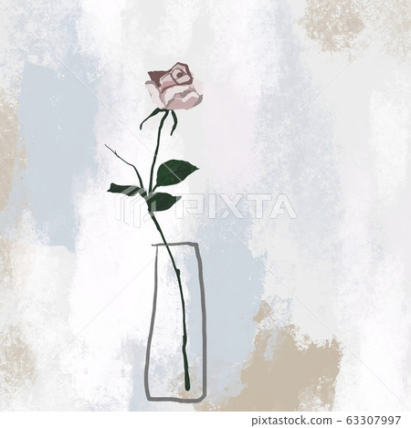 玫瑰和花瓶 插圖素材 圖庫