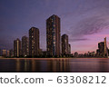 Tower mansion and sunset view in central Tokyo 63308212