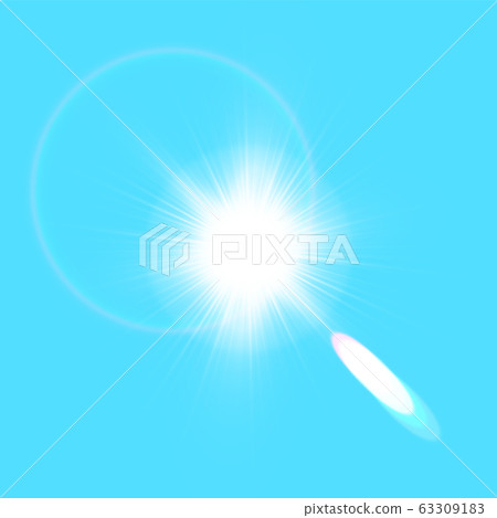 Sunlight with lens flare effect white color Vector Image