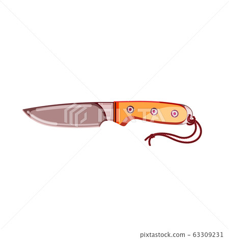 Colorful tourists metal knife. Adventure collection. Isolated background. Vector illustration. 63309231