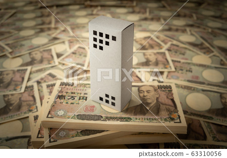 Banknote 10,000 yen bill money large money cash inheritance tax birth gift mansion building office profit 63310056