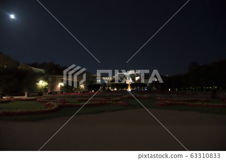 Night view of Hohensalzburg Castle from the Salzburg Mirabell Gardens 63310833