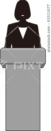A podium for a woman who speaks 63311077
