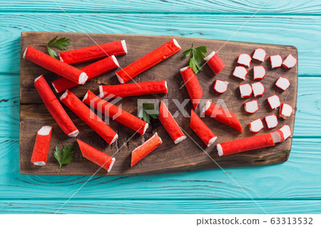Crab sticks from fish protein Crab sticks from fish protein 63313532
