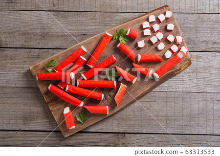 Crab sticks from fish protein Crab sticks from fish protein 63313533