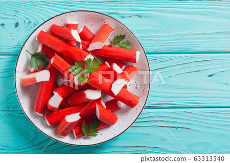 Crab sticks from fish protein Crab sticks from fish protein 63313540