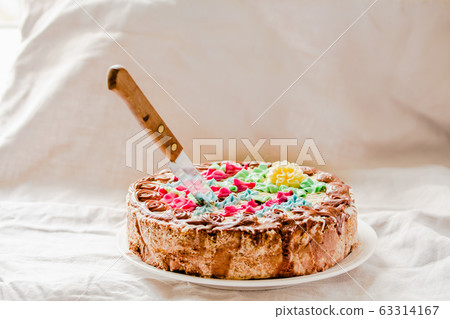 Freshly Traditional Kiev Whole round Nut cake in Freshly Traditional Kiev Whole round Nut cake in 63314167