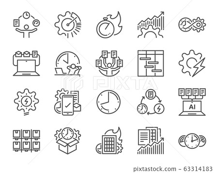 Efficiency line icon set. 63314183