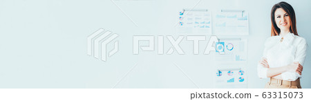 business briefing female project manager charts 63315073