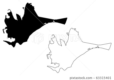 Galati City (Republic of Romania) map vector Galati City (Republic of Romania) map vector 63315401