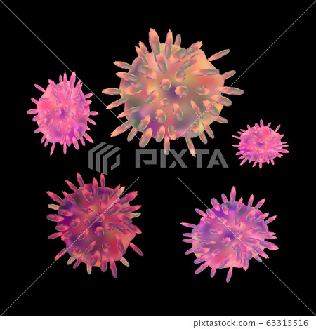Group of corona viruses, covid-19 on black 63315516