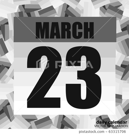 March 23 icon. For planning important day. Banner for holidays and special days. March twenty third. 63315706