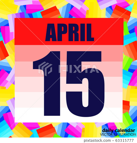 April 15 icon. For planning important day. The fifteenth of april illustration. Banner for holidays and special days. 63315777