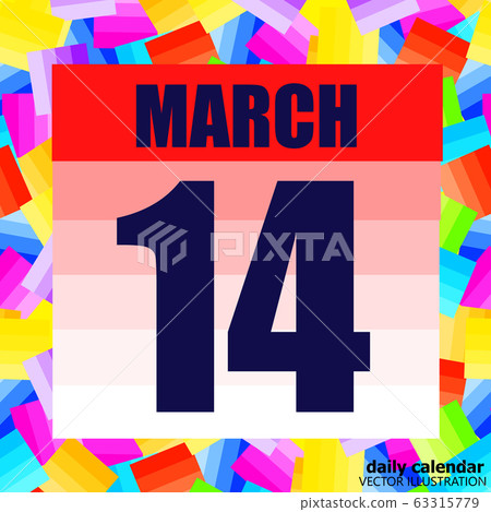 March 14 icon. For planning important day. Banner for holidays and special days. March fourteenth. Vector. 63315779