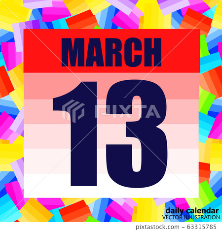 March 13 icon. For planning important day. Banner for holidays and special days. March 13th. Vector. March 13 icon. For planning important day. Banner for holidays and special days. March 13th. Vector. 63315785