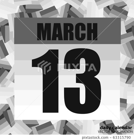March 13 icon. For planning important day. Banner for holidays and special days. March 13th. Vector. March 13 icon. For planning important day. Banner for holidays and special days. March 13th. Vector. 63315790