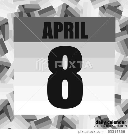 April 8 icon. For planning important day. April... - Stock Illustration ...