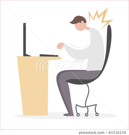 Office syndrome, Flat vector illustration. 63316159