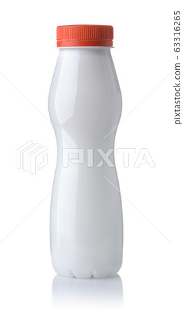Front view of blank small plastic dairy bottle Front view of blank small plastic dairy bottle 63316265