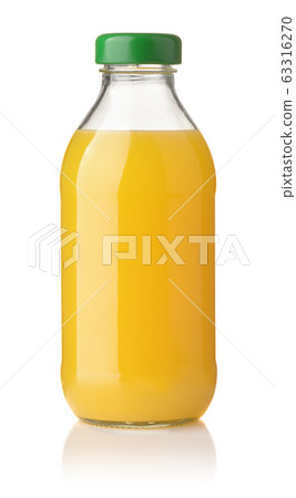 Front view of orange juice bottle Front view of orange juice bottle 63316270